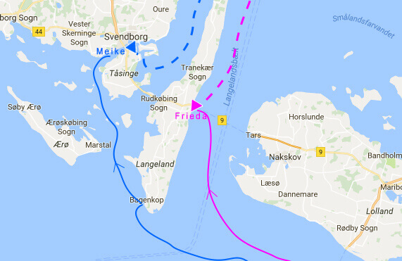 Die bisherige Route und Ziel für heute